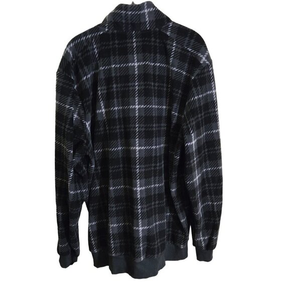 FRYE & CO. NWT Plaid 1/4 Zip Fleece Gray Black Jacket XL - Picture 2 of 8